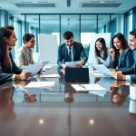 Engaged team focusing on Proposal Writing and Management in a modern office setup.