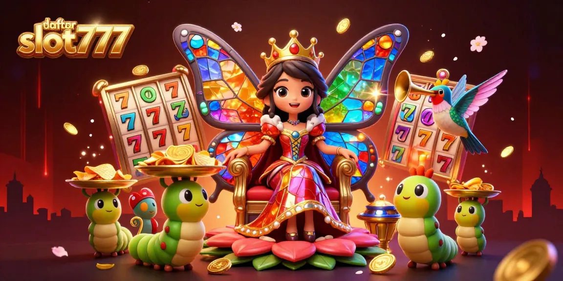 Spin the reels on daftar slot777, showcasing a vibrant slot machine theme with exciting casino elements.