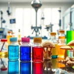 Explore Psychedelicschemstore's vibrant psychedelic compounds displayed in a modern lab setting.