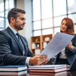 San Antonio truck accident lawyer consulting with a client in an office setting.