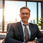 Experienced Sarasota personal injury lawyer consulting in a professional office, symbolizing trust and expertise.