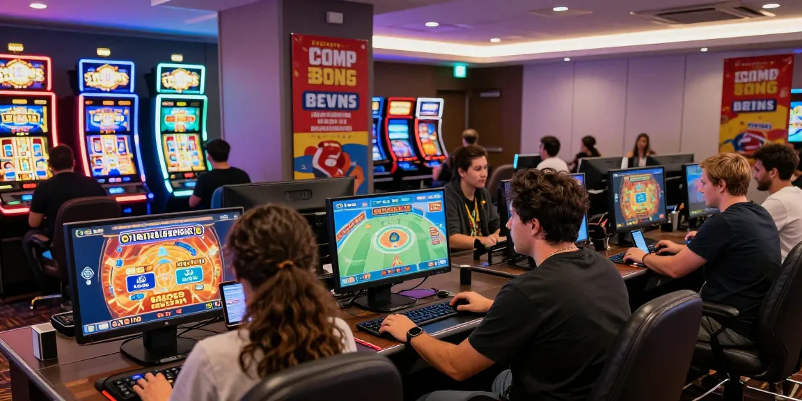 Players enjoying games at casinos that accept credit cards in a lively online casino atmosphere.