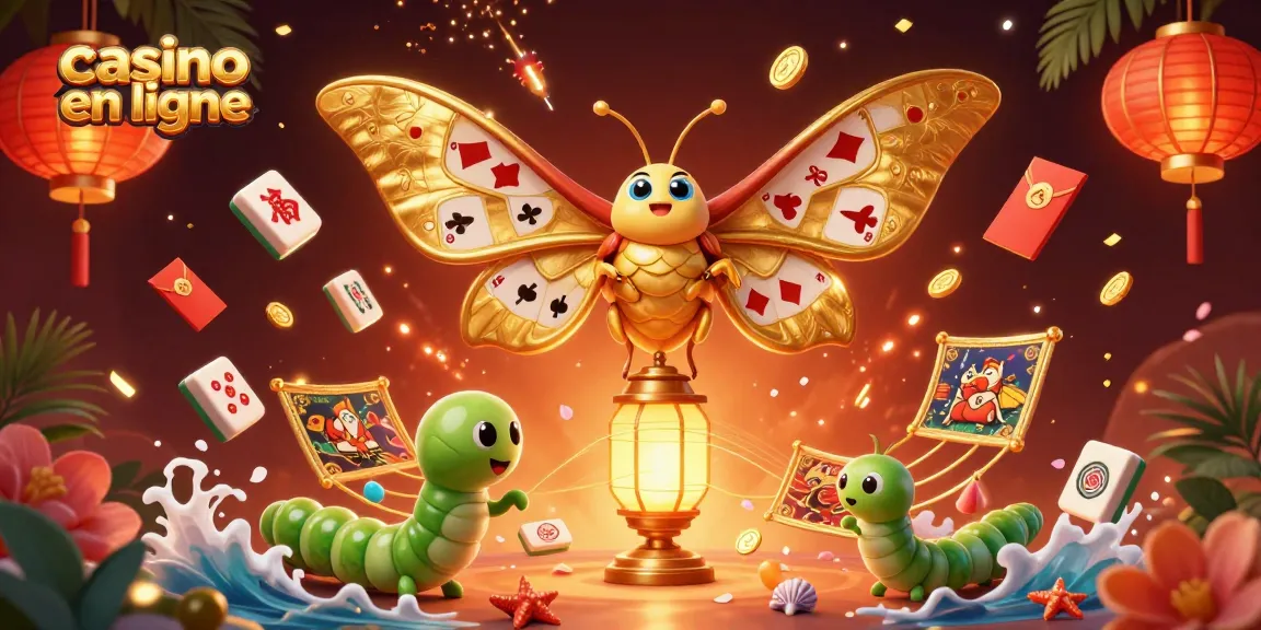 Travailler avec un casino en ligne pour gagner des jackpots avec un papillon 3D fantaisie.