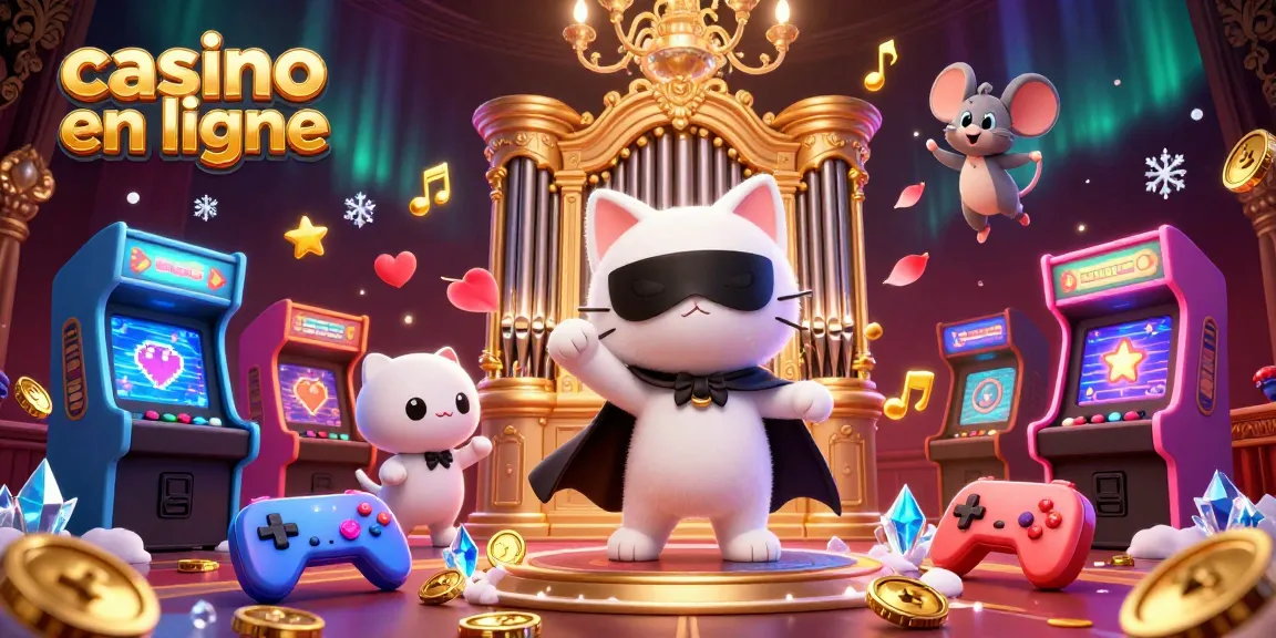 Jouer au casino en ligne avec un chat masqué et un acrobate souris au milieu d'un décor flamboyant.