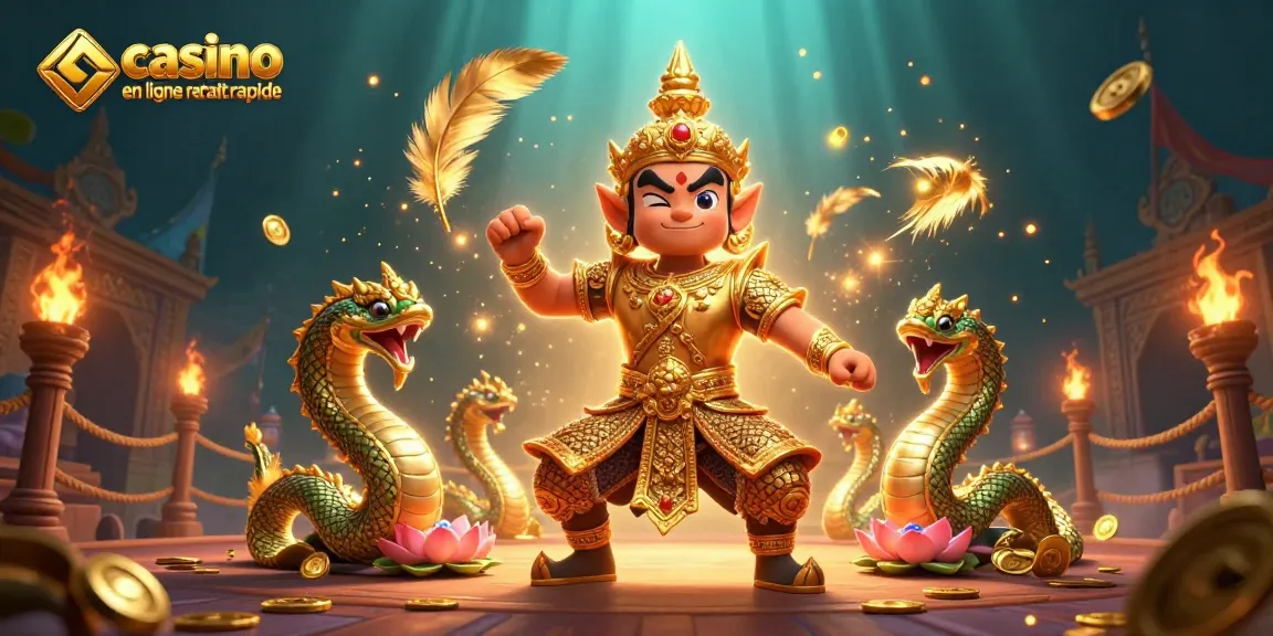 Participez à casino en ligne retrait rapide avec un gardien de temple et ses compagnons serpents.