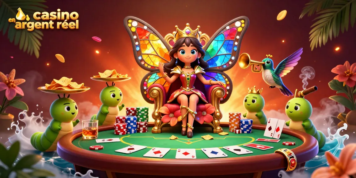 Découvrez le monde fascinant du casino en ligne argent réel avec cette illustration riche et colorée.