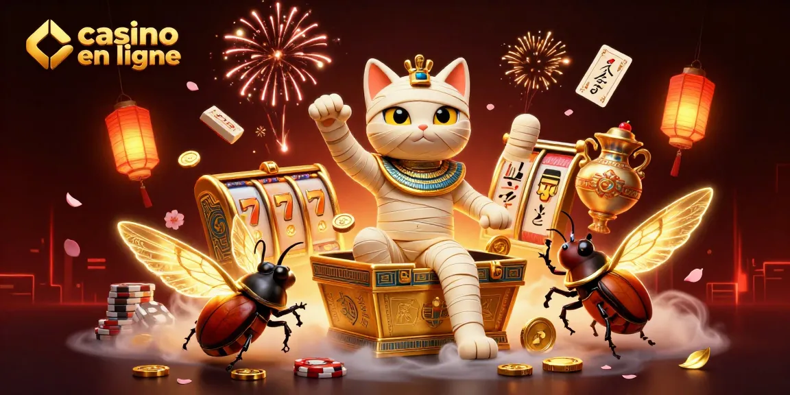 Découvrez les jeux de casino en ligne avec un chat momie égyptien dans un décor dynamique.